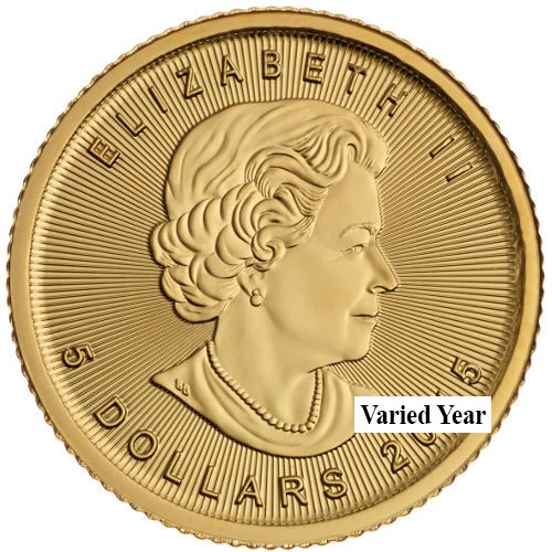 Buy 1/10 oz Canadian Gold Maple Leaf Coin (Random Year) | BullionMax ™