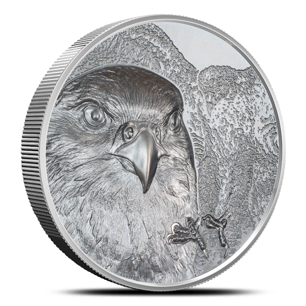 Buy 2023 2 oz Black Proof Mongolia Silver Falcon Coin (Ultra High Relief)