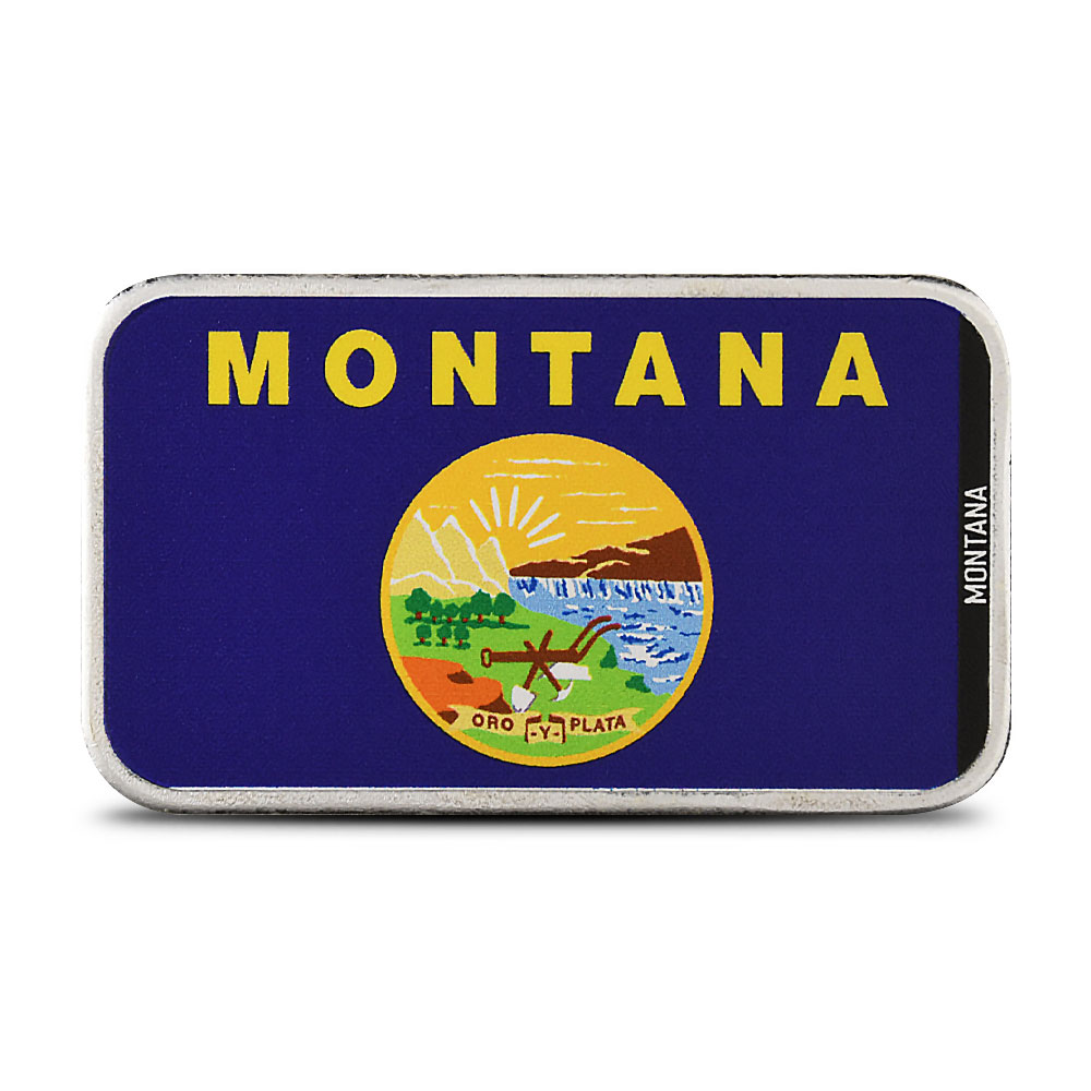 Buy 1 Oz Colorized Stacking Across America Montana State Flag Silver Bar New BullionMax