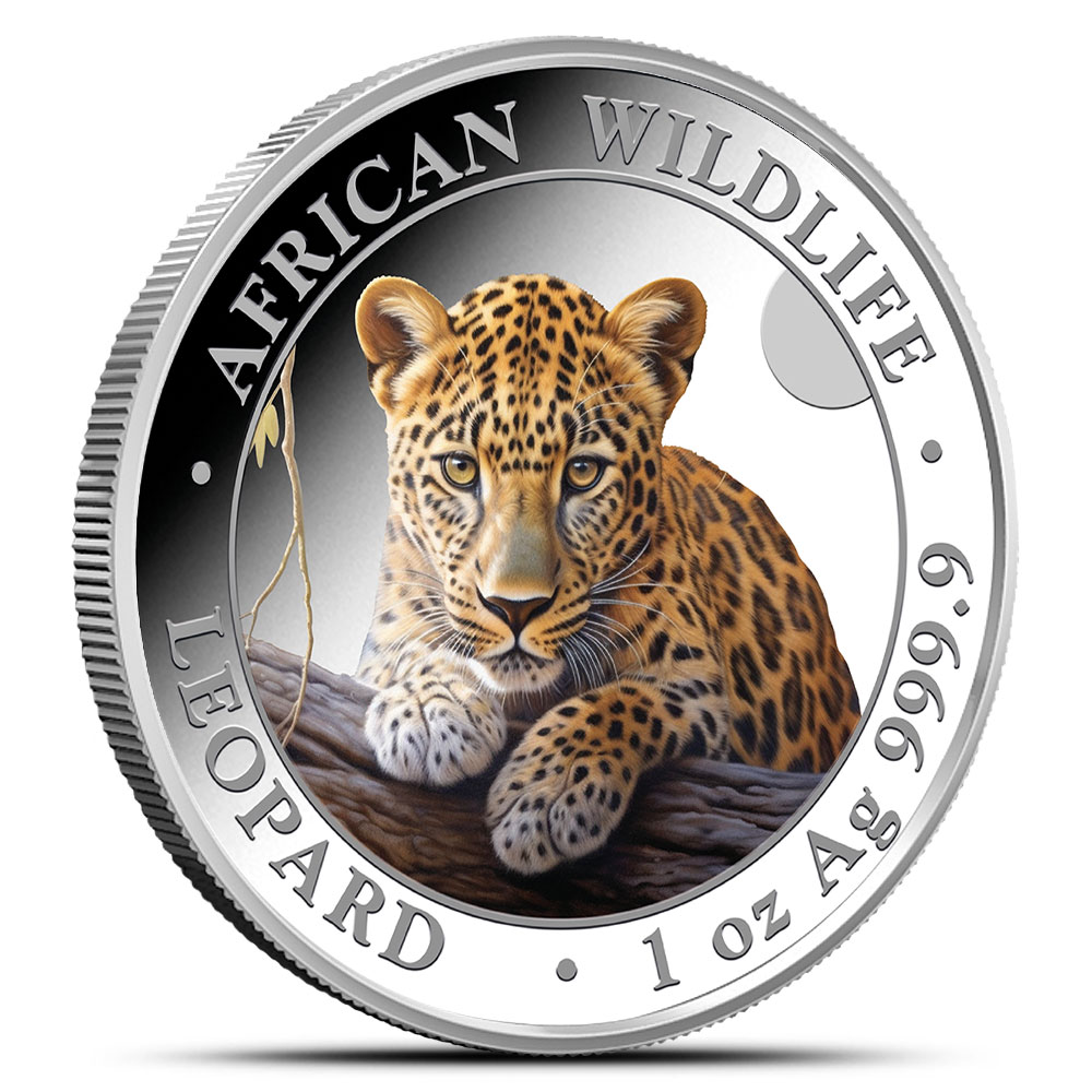 【somali】ソマリア野生動物シリーズ ヒョウ 純銀 PCGS  FS Buy 2025 1 oz Colorized Somalia Silver African Wildlife